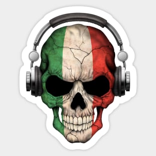 Dark Skull Deejay with Italian Flag Sticker